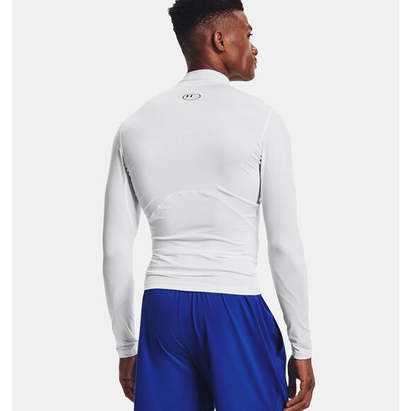 NWT Under Armour HeatGear Men's Compression Mock Long Sleeve in White size 2XL - Picture 2 of 7